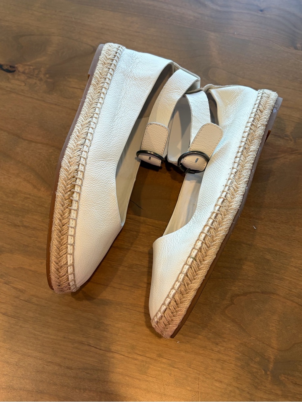 Splendid Ace White Leather Espadrille Ankle-Strap Flats Women’s 10 - Picture 6 of 8